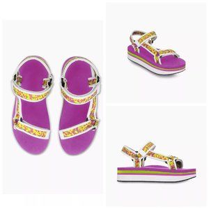 Tanya Taylor Pepi Sandal $245 Size 38  Confetti Lime